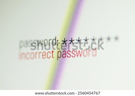 Entering incorrect password to a website. Failed while entering secure website, forgot password concept