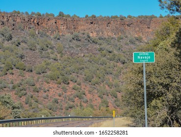 Entering Navajo County Sign Near Show Low Arizona USA