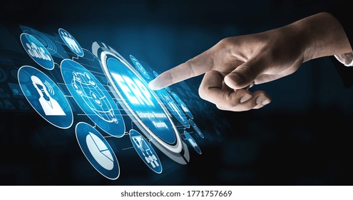 Enterprise Resource Management ERP Software System For Business Resources Plan Presented In Modern Graphic Interface Showing Future Technology To Manage Company Enterprise Resource.