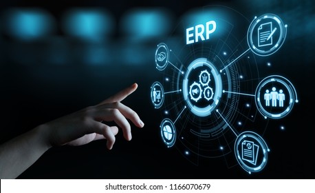 Enterprise Resource Planning ERP Corporate Company Management Business Internet Technology Concept.