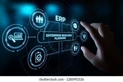 Enterprise Resource Planning ERP Corporate Company Management Business Internet Technology Concept.