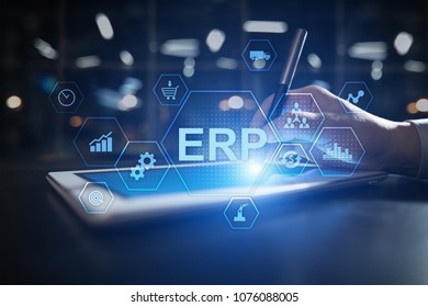 Enterprise resources planning business and technology concept. - Shutterstock ID 1076088005