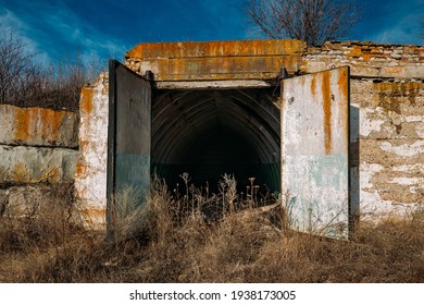 Entrance To Abandoned Underground Depot In Soviet Military Base.