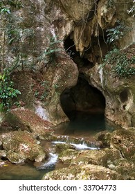 Entrance To Actun Tunichil Muknal Cave In Belize