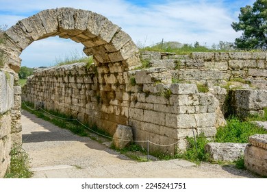 the entrance to the ancient stadium of Olympia where the Olympic Games were held in ancient times