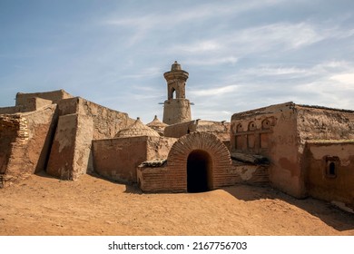 Entrance to the baths and minaret. Sarai-Batu, an ancient city, the capital of the Golden Horde. Astrakhan region. Russia - Shutterstock ID 2167756703