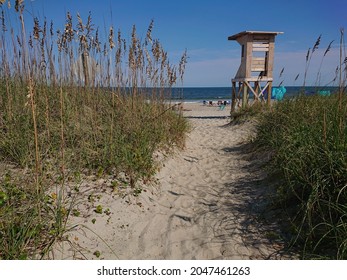 Entrance To The Beach In Kure Beach NC