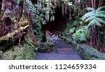 Entrance bridge to Thurston lava tube (Nahuku) in Volcanoes National park (Big Island, HI, USA)