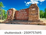 Entrance of Bryce Canyon National Park in summer season, Utah.