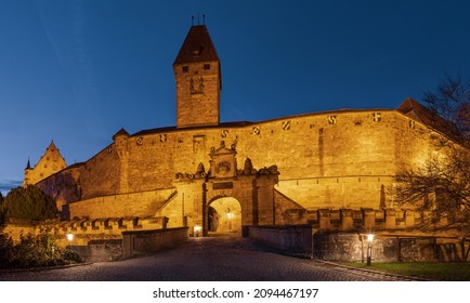 Entrance To Coburg Fortress At Night