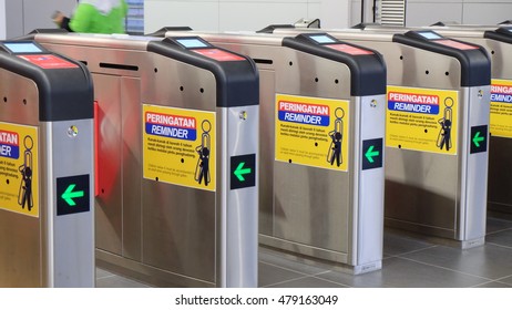  Entrance Control By The Machine - Photo Taken On  31st. August 2016 At Light Rail Transit  (LRT) Station At Kuala Lumpur , Malaysia