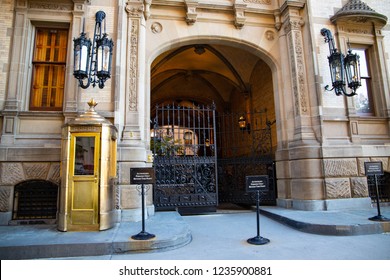 Entrance to the Dakota building in the Upper West Side of Manhattan. It was the home of John Lennon and other famous people. New York, NY , USA - November 5,2018