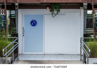 Entrance Door To The Disabled Bathroom For Ease Of Use.