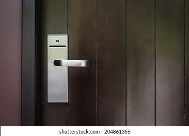 Entrance Door With Electronic Keycard Lock System