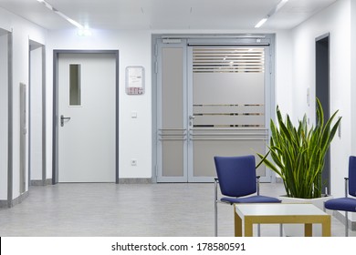 Entrance Door In The Hospital With Furniture