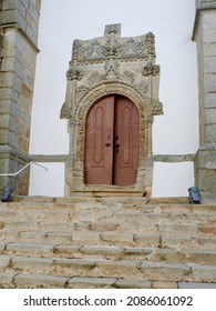 Entrance Door With Stone Stairs In Manueline Style In Portugal