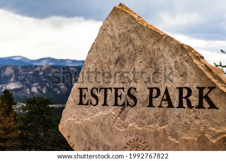 Entrance to Estes Park, CO.  Imagine de stoc © 