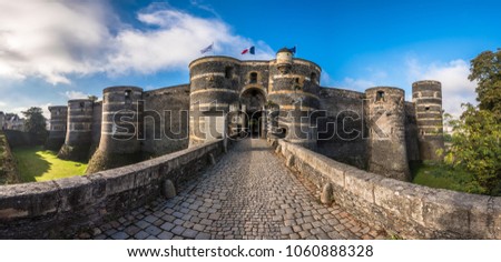 Entrance gate of the Angers castle, France
