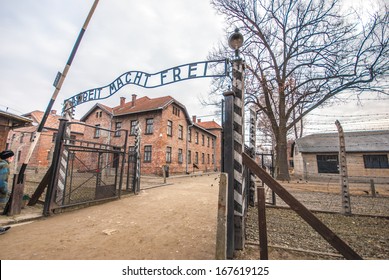 Entrance Gate To Auschwitz Concentration Camp, Poland