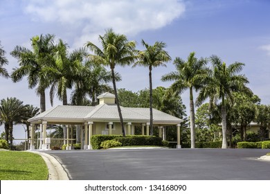 Entrance To Gated Community In Naples, South Florida