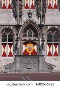 Entrance With Gothic Tracery And Renaissance Perron At The Town Hall Of Middelburg In The Netherlands