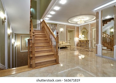entrance hall  with a beautiful interior - Shutterstock ID 563671819