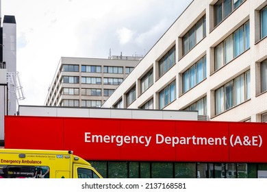 Entrance To Hospital Emergency Department With Ambulance 