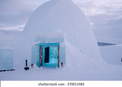 Entrance Of Ice Bar At Ice Hotel, Jukkasjarvi, Sweden, Kiruna