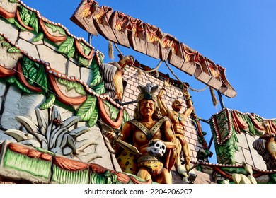 Entrance To Kamak Haunted House Horror Ride In Schueberfouer Fun Fair In Luxembourg, Luxembourg - August 28, 2022