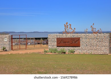 The Entrance To Narrow Path Winery And Vineyard Which Is Located Off 6331 South Ranch Road 1623.  The Winery Also Has A Tasting Room In Fredericksburg - Stonewall, Texas, USA - November 23, 2019