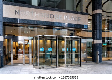 Entrance To Northbridge Head Office In Toronto Canada On October 13, 2020. Northbridge Is A Canadian Insurance Provider Specializing In Commercial Property And Casualty Insurance Management.