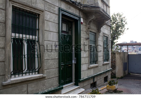 Entrance Old Apartments Green Door Istanbul Stock Photo Edit Now
