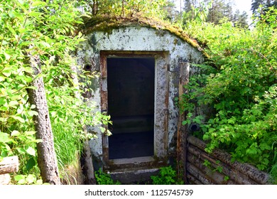 Entrance Old Conrete Bunker Covered By Stock Photo 1125745739 ...