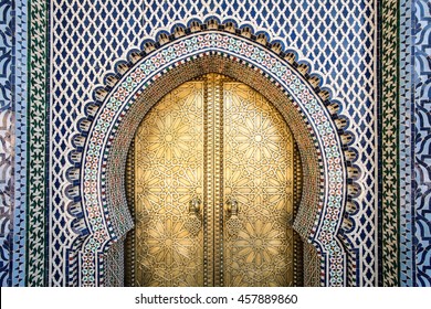 The entrance to the old Royal Palace in Fez (Fes), Morocco