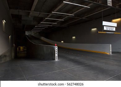 Entrance To The Parking Lot With Ramp