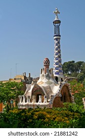 Entrance Pavilions of the Parc Guell, at Barcelona, Spain