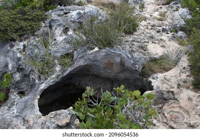 Entrance to pirate cave, West Providentiales, Turks and Caicos Island