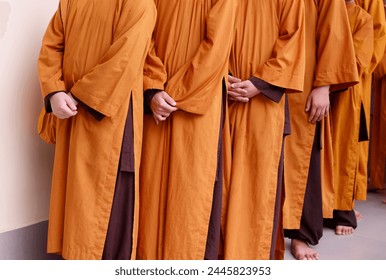 Entrance procession of monks, Buddhist ceremony, Phuoc Hue Buddhist Pagoda, Vietnam, Indochina, Southeast Asia, Asia - Powered by Shutterstock