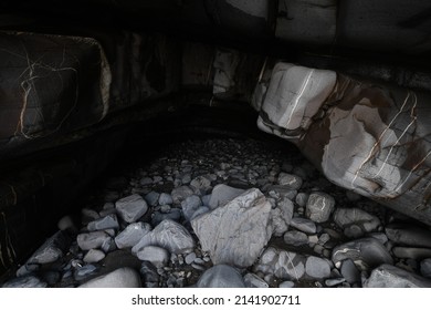 Entrance To A Sea Cave At Millook Haven Cornwall