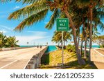 Entrance Sign to Seven Mile Bridge Florida Keys USA