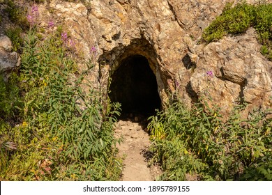 Entrance To Small Cave Below Windsor Lake In Coloardo Mountains