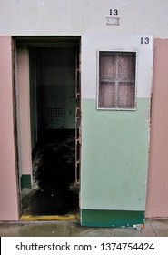 The Entrance To A Solitary Confinement Cell At Alcatraz Island Prison In San Francisco California