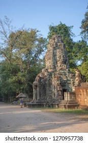 Entrance To Ta Prohm Temple Also Known As Tomb Rider In Siam Reap Cambodia