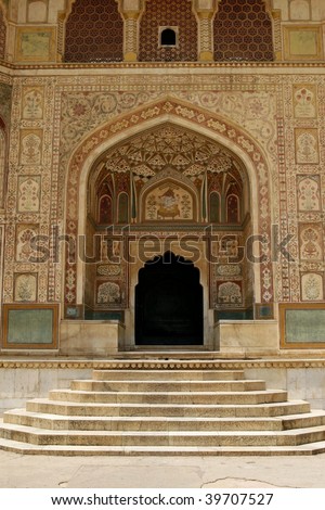 An entrance to a temple in Amber Fort complex, Rajasthan, India