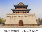 Entrance tot the historic drum tower in Tianjin, China