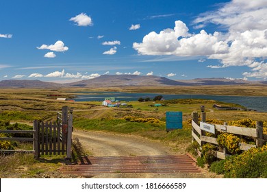 Entrance to town of Darwin, Falkland Islands
