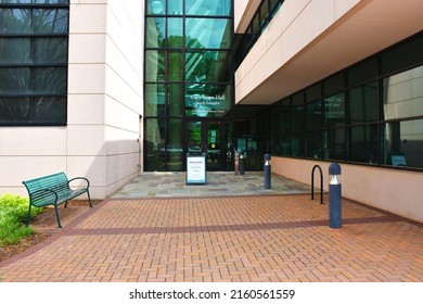 Entrance of Town Hall in Cary, North Carolina, USA, May 16, 2022