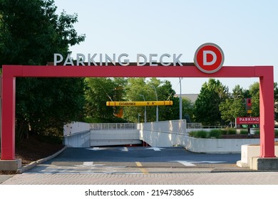 Entrance To Underground Parking Deck In Natick Mall MA USA