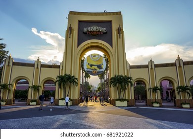 Entrance To Universal Studios On July 15, 2017 In Orlando, Florida.