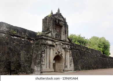 Entrance Wall Of Fort Santiago In The Philippines